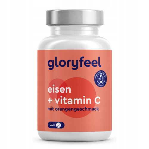Tablete s željezom i vitaminom C gloryfeel - Zaliha za 8 mjeseci, 100% vegansko