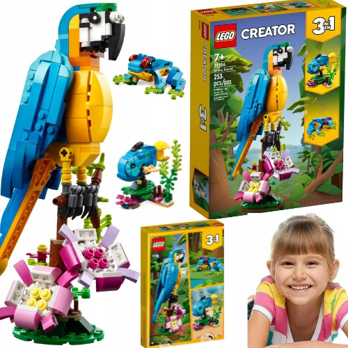  LEGO Creator 3 u 1 31136 Egzotična papiga 3u1 + BOŽIĆNE ČESTITKE Kuverta Veseli Djed Božićnjak