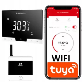   Pametni WiFi termostat za regulaciju temperature TUYA Pametni WiFi termostat za kontrolu grijanja s TUYA aplikacijom omogućuje daljinsko upravljanje temperatur