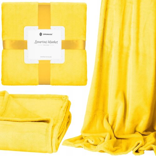 Springos luksuzna poliesterska deka 200 cm x 220 cm plave boje