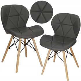 Klubska Stolica Skandinavski Torino Ekoskoža Siva