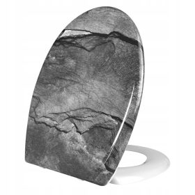   WC daska Stinnea Rock s printom u nijansama sive i srebrne, višebojni duroplast