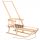 Wooden sled with backrest, pusher, and rope