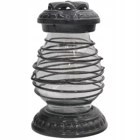   Elegantna Crna Keramička Lampa "Beczkowa" LC14 s Ukrasnim Trakama