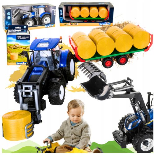 BRUDER Traktor New Holland T7.315 s utovarivačem i prikolicom