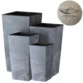   Vrtna posuda - 4× saksija za cvijeće Whale Things 30 cm x 30 x 55 cm plastični grafit