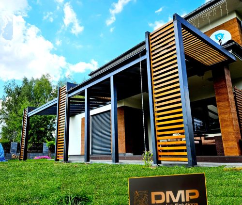 Paviljon vrtno sklonište - DMP Solutions krov od drveta, dimenzija 100 x 100 x 280 cm