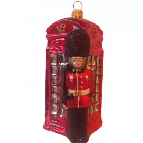    BOŽIĆNE KUGLICE OD STAKLA Engleska telefonska kutija, UK štitnik, 13 cm