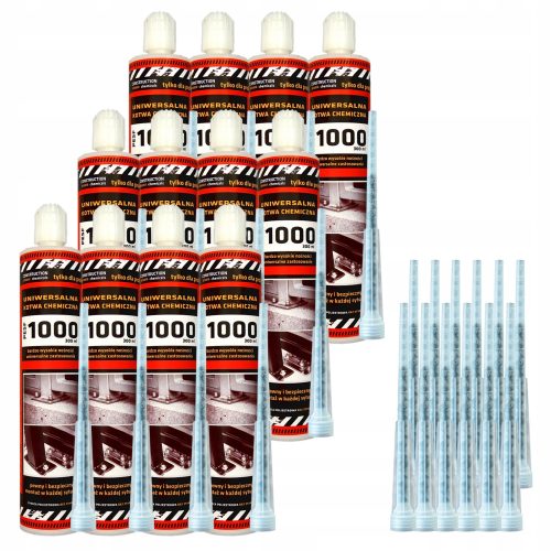 Set od 12x kemijskih tiplova PESF1000 bez stirena 300 ml + pribor za ugradnju