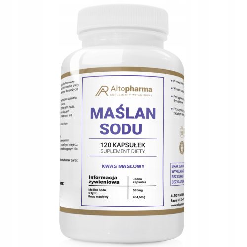 Maślan Sodu 585mg - Suplement za Zdravlje Crijeva i Srca, 120 Kapsula