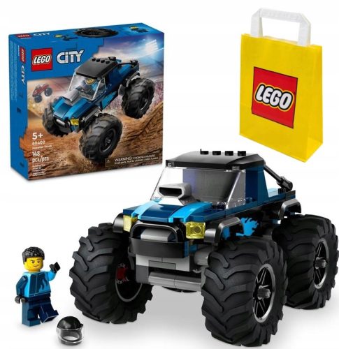LEGO City 60402 Plavi kamion čudovišta + LEGO papirnata vrećica za darove srednje veličine M 41x34x12 cm