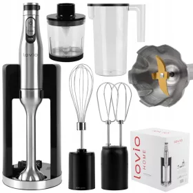    Lovio ručni mikser Štapni blender mikser sjeckalica LVHBL001 1600 W srebrna/siva
