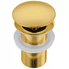   AquaLux okrugli klik-klak čep za umivaonik, luksuzni zlatni mosiądz