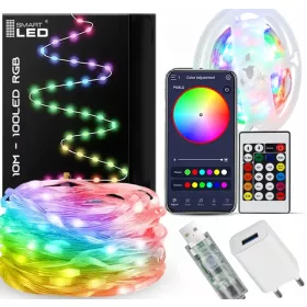   Lampice za božićno drvce LED lanac 10M 100LED RGB S aplikacijom za daljinsko upravljanje
