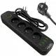APPIO DLED strip produžni kabel 2 m, 4 kom utičnice, crni