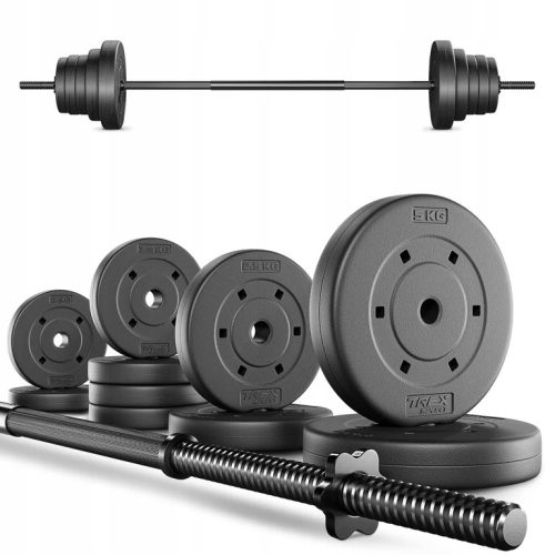 Trex Sport uteg za vježbanje, set bitumenskih utega, šipka 28 kg