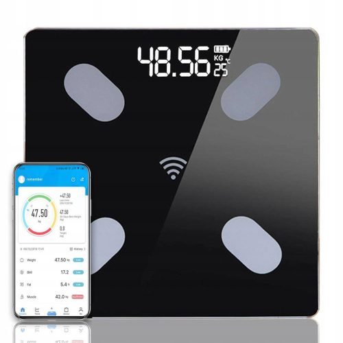 SMART SLIM ANALITIČKA KUPAONSKA VAGICA 180KG ELEKTRONSKA 25u1 STAKLENA IOS