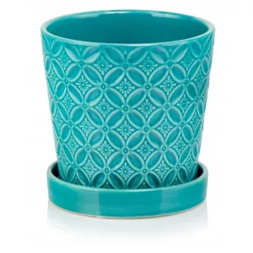    Polnix saksija 15 cm x 15 x 15 cm promjer 15 cm keramika nijanse plave, nijanse zelene
