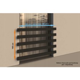 Sigurnosna barijera na vijke 120 x 100 cm