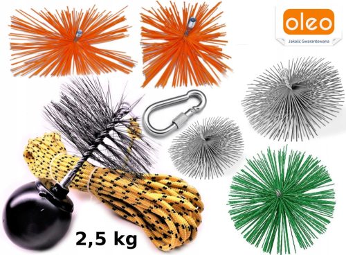 Set za čišćenje dimnjaka s Kuglom 2,5kg i Metalnom četkom fi150