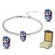 Srebrna narukvica 19-22cm + CHARMS OWL OWL HEART poklon BC357