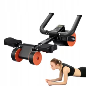    Kotač za vježbanje trbušnih mišića Plank ABS kotač s timerom + podloga