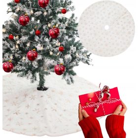    BOŽIĆNO DRVO TEPIH MAT WHITE STARS ZLATNI TEPIH 116 CM ZA POKLONE