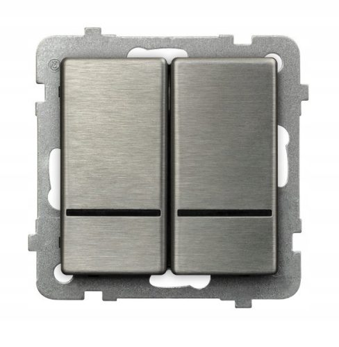 Ospel Sonata Inox ŁP-2RMS/m/37 srebrni dvoskupinski prekidač za svijeće