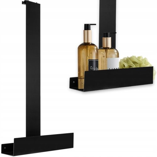 Crna Viseća Metalna Polica za Kupatilo TORI BLACK 40x9,5x75,5 cm
