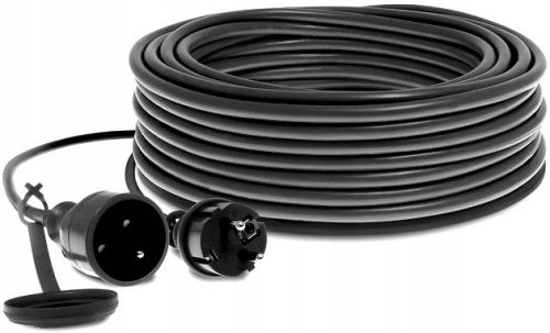 Vrtni produžni kabel, jednostruki 50 m, 1 kom utičnica, crni