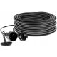 Vrtni produžni kabel, jednostruki 50 m, 1 kom utičnica, crni