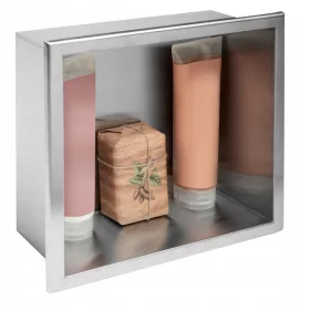 Kupaonska Polica s Čeličnom Četkom 30x30 cm - REA