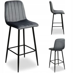   eHoker luksuzni tapacirani barski stolac Toronto 110 cm grafit velvet