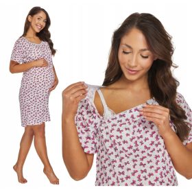   Koszulja za spavanje i hranjenje, pamučna s gumbima, XL mašne