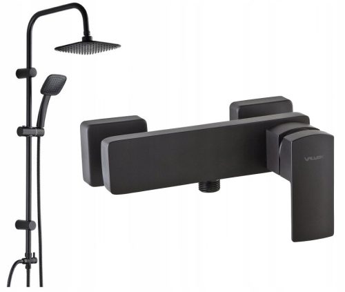 Valvex ENZO BLACK crna tuš slavina + Kuchinox ONDO nadgradna tuš garnitura