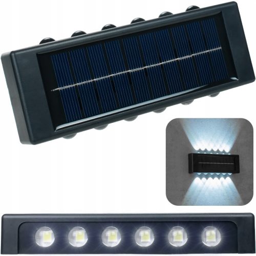 Vrtna LED zidna lampa Decorya crna, solarna, wodootporna