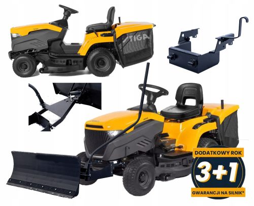 Traktorska kosilica - SNAŽAN TRAKTOR STIGA ESTATE 384ST, PUHAČ SNIJEGA 15KS, TURBO XXL SET PLUGA