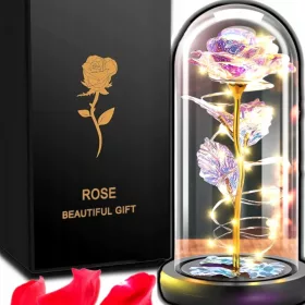   Ruža u staklu sa LED svetlima - Idealan poklon za Valentinovo