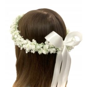   Vijenac za Prvu Pričest, Bijeli Wijenac s Zelenim Detaljima i Pistacijom za Djevojčice na Prvoj Pričesti 2024