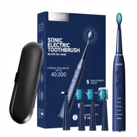    Seago SG-575 sonična električna četkica za zube, mornarsko plava + TORBICA + 5 vrhova