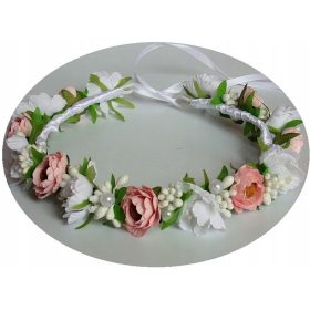 Vijenac za kosu s cvjetovima i perlama