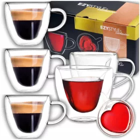   Elegantne šalice za kavu i čaj s motivom srca 180 ml 6 kom.
