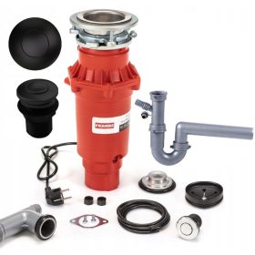   Franke Turbo Elite Slim mlin za otpad 0,75 KS + Franke pneumatski prekidač BLACKMAT112.0674.415