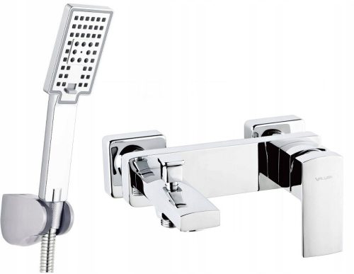 Jednoručna zidna slavina za kadu i tuš Valvex ENZO krom + Reihe Cubic izloženi tuš set