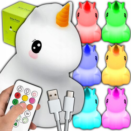 Lampa za noćnu svjetlost Jednorog sa daljinskim upravljačem