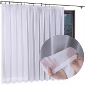    GOTOVA ZAVJESA VOILE WHITE ZAVJESA NA TRACI ŽABA TUNEL ZA DNEVNI BORAVAK 300x250 cm