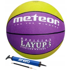 Košarkaška Lopta Meteor Layup #3 + Enero Ručna Pumpa