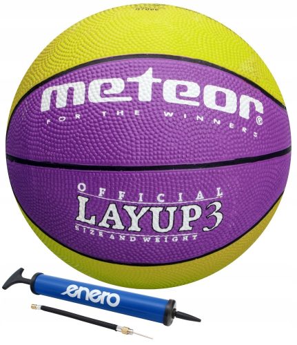 Košarkaška Lopta Meteor Layup #3 + Enero Ručna Pumpa