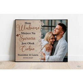   Personalizirana Foto-Slika na Platnu s Vašom Fotografijom - Romantična Dekoracija za Zid, Unikat 40x50 cm