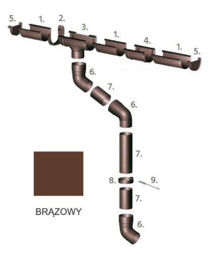 Žlijeb Izabella 125 mm smeđi